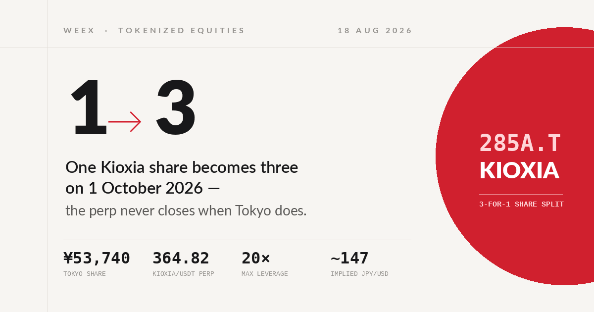 Kioxia Stock Before the Oct 1 Split: The 24/7 Perp Problem