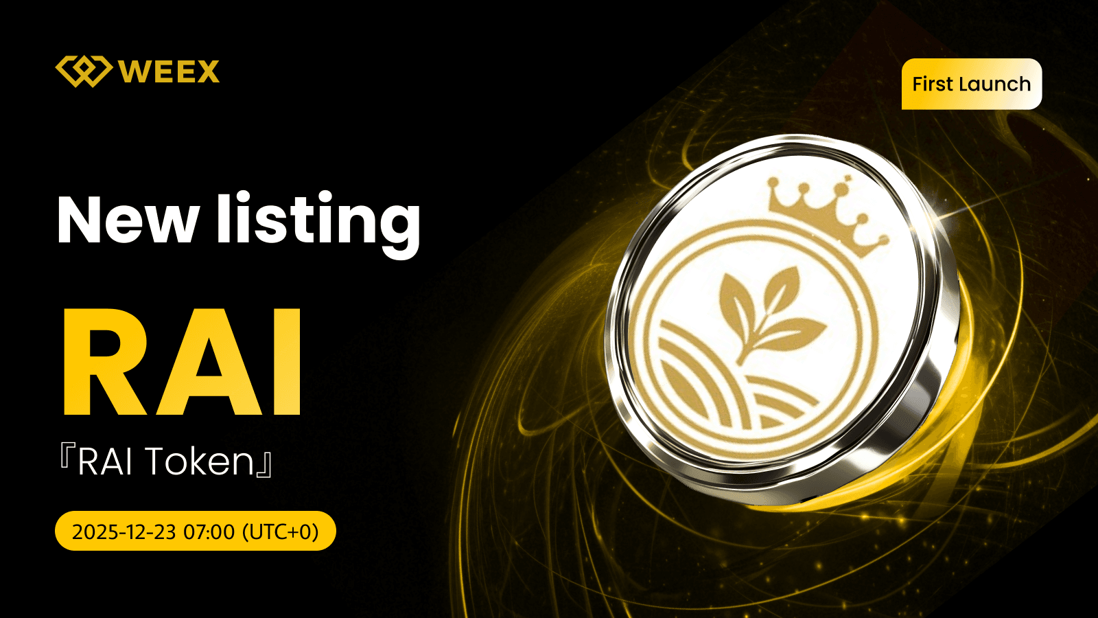 RAI USDT 交易对已上线:RAI Token (RAI) 代币上架 WEEX